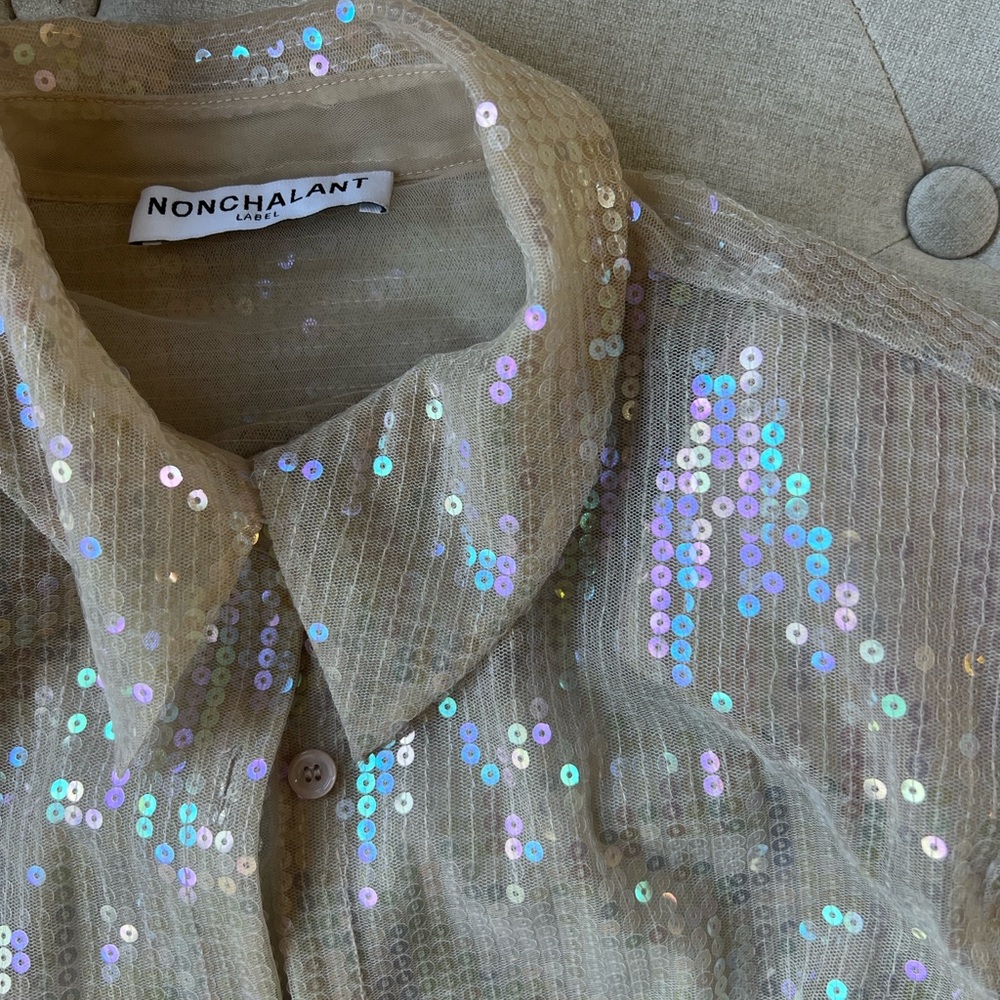 Tiffany sequin button down blouse - Picture 4 of 4